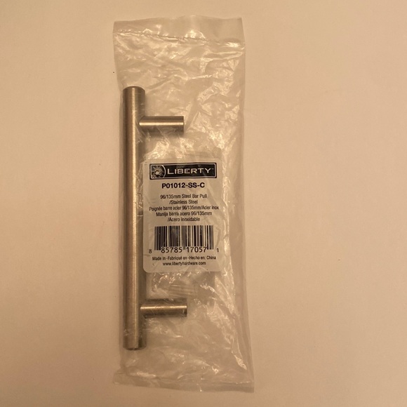 Liberty Hardware P01012-SS-C 3-3/4-in Steel Bar Pull, Stainless Steel NWT - Picture 1 of 1